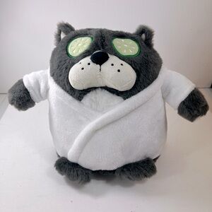 Spa Day Frenchie Doll Pink Sky Weighted Snug Bud Plush Stuffed Toy Gray 9” x 12”